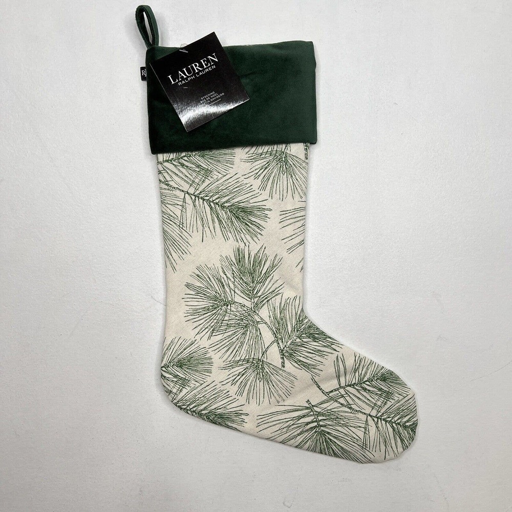 Ralph Lauren Holiday Christmas Stocking Green Pine 20”